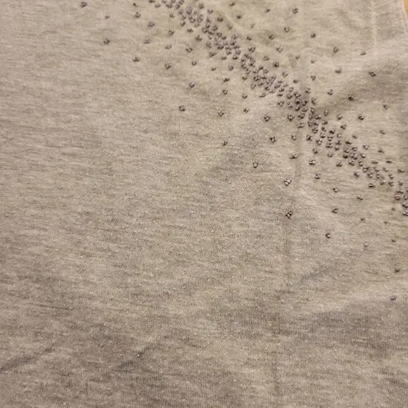 Lane Bryant Gray‎ Embellished Short Sleeve Round Neck Top - Picture 7 of 9